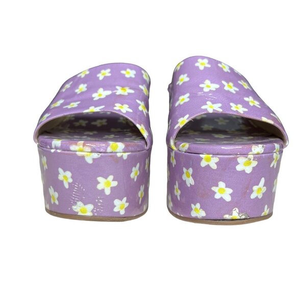 Larroude Womens Floral Miso Platform Slide Sandal Lavender 7 Coquette Cottage‎ - Picture 6 of 16